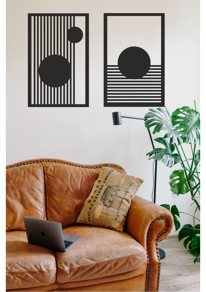 Bohem Tarz Geometrik Daireler Ikili Panel Duvar Dekorasyonu fiyatları