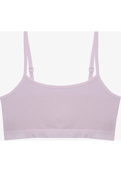 Kız Çocuk Ribbon Fiyonk Baskılı Pamuklu Halter Yaka 2'li Crop Büstiyer modelleri