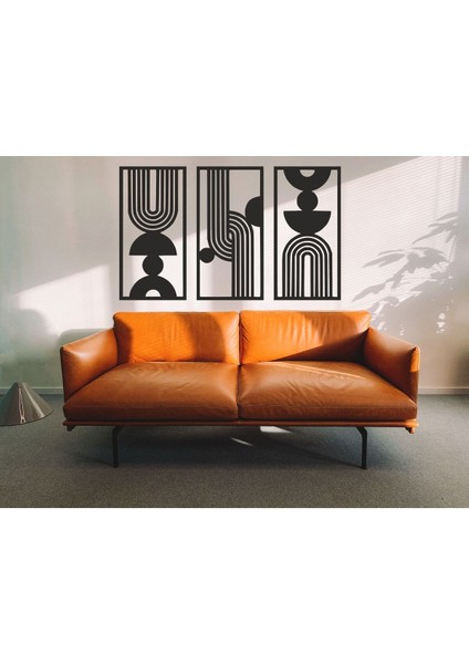 Bohem Soyut Tema Dekoratif Üç Parçalı Duvar Dekor fiyatları