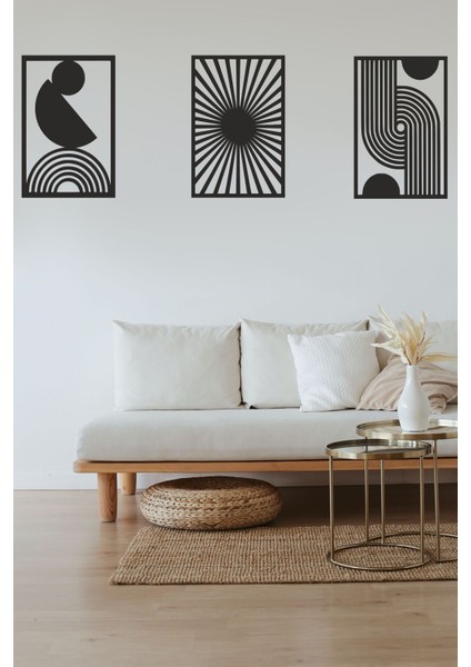 Bohem Soyut Temalı Dekoratif Duvar Tablosu Ahşap Mdf