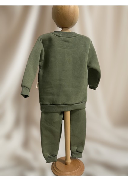 Erkek 9-12-18-24 Ay Kıl Biyeli Haki Takım