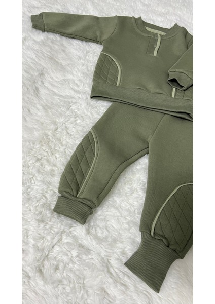 Erkek 9-12-18-24 Ay Kıl Biyeli Haki Takım fırsatları