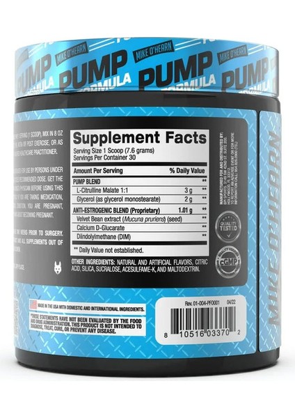 Pump Preworkout Formula Supplement - Mike O’hearn