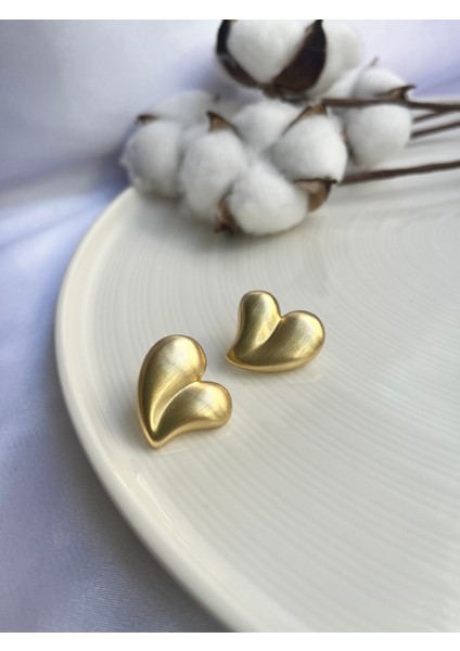 Kalpli Çelik Gold Küpe