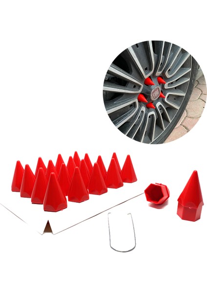 Sivri Mermi Bijon Kapağı Sökme Aparatlı Kırmızı 17MM
