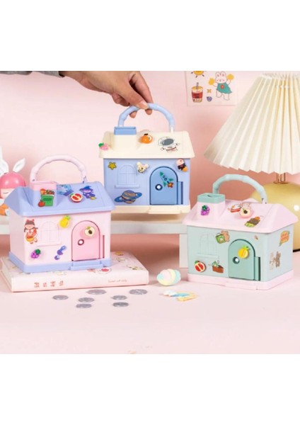 Ev Tasarım Çocuk Kumbara Kilitli Pembe Renk (Sticker Hediyeli) fırsatları