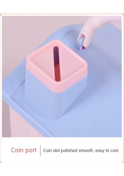 Ev Tasarım Çocuk Kumbara Kilitli Pembe Renk (Sticker Hediyeli)