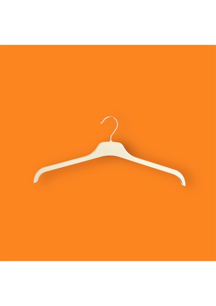 Plastik Üst Giyim Askısı, Gömlek Askısı, Tişört Askısı, Bluz Askısı, Tunik Askısı, Krem, 10 Adet