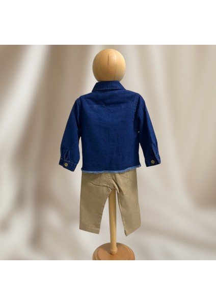 Organik Kumaş Erkek Bebek Ceketli Takım - Nakış Detaylı modelleri