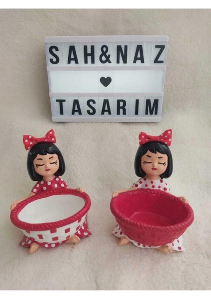 Kahve Yanı Sunumluk Lokumcu Kız 2'li Takım