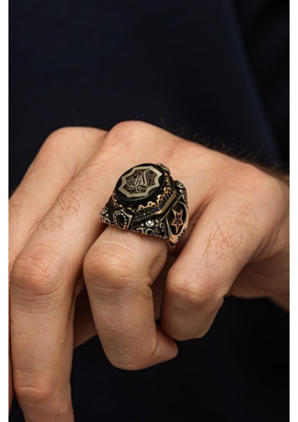 Elhamdülillah Yazılı 925 Erkek Gümüş Yüzük