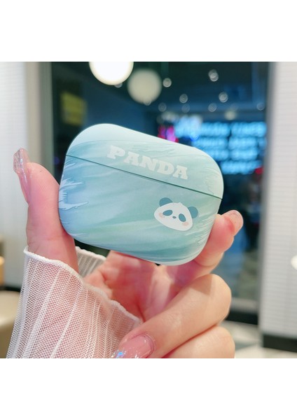 Apple AirPods Pro 2 Mat Karikatür Panda Desen Baskı Koruyucu Kapak Için Sert Pc Kılıfı (Yurt Dışından)