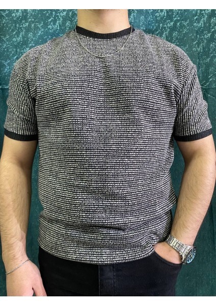 Slim Kalıp Çizgili Kumaş Erkek T-Shirt fiyatları