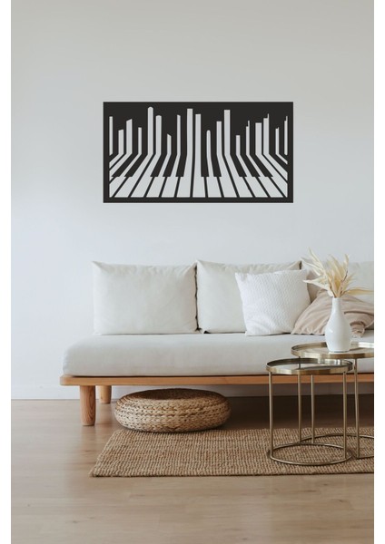 Geometrik Piyano Tuşları Müzik Odası Müzik Okulu Duvar Dekorasyonu Ahşap Mdf