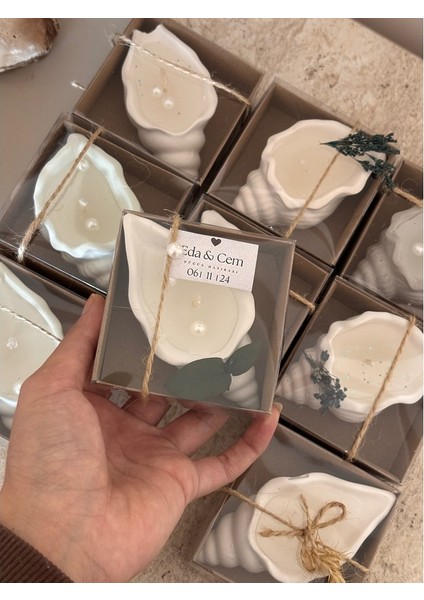 Söz,nişan,kına,düğün,mevlüt,sünnet,nikah Şekeri Hediyelik Hatıra Beton Deniz Kabuğunda Mum(50 Adet) fiyatları