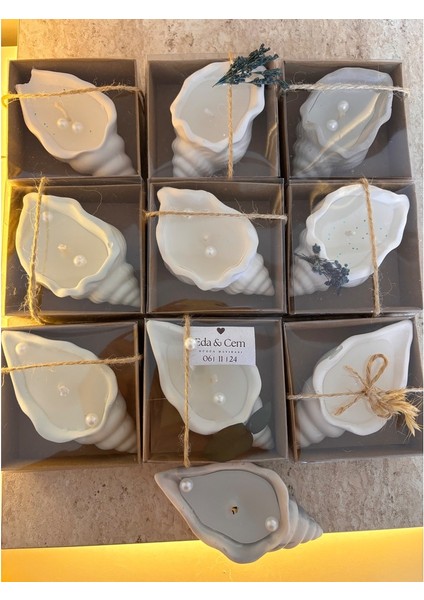 Söz,nişan,kına,düğün,mevlüt,sünnet,nikah Şekeri Hediyelik Hatıra Beton Deniz Kabuğunda Mum(50 Adet) modelleri