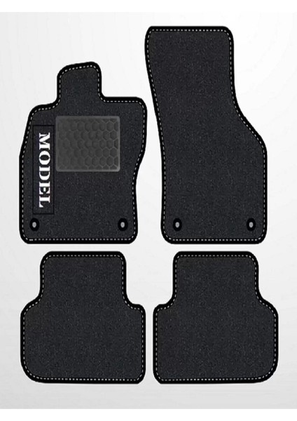 Volvo S60 2001-2010 Siyah Halı Siyah Kenar Petek Topuk