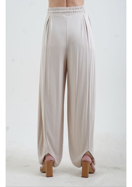 Bej Oslo Modal Kumaş Şalvar Pantolon modelleri