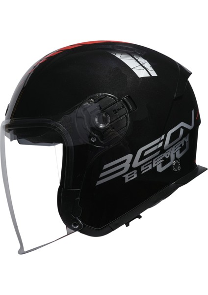 B-203 Çenesiz Vizörlü Yazlık Kask FY01 Siyah/kırmızı