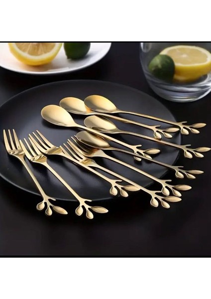 5li Kaşık Çatal Seti, Paslanmaz Çelik Kahve ve Pasta Seti