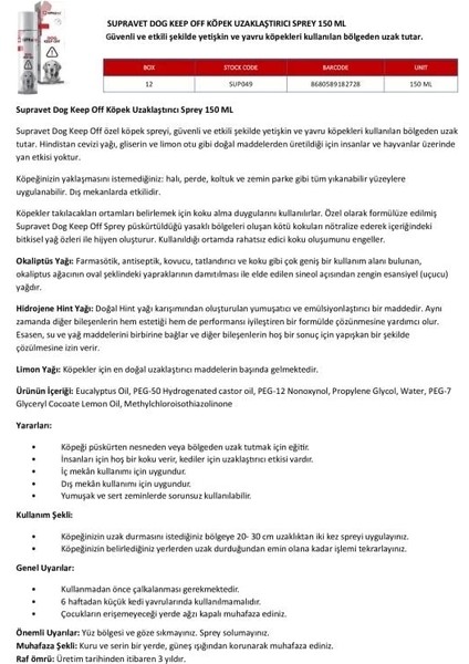 Keep Off Köpek Uzaklaştırıcı Sprey 150 ml fiyatları