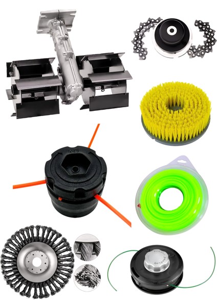 Benzinli Tırpan Paletli Çapalama Aparatı 26 mm 9 Diş + 6’lı Lüks Bahçivan Seti