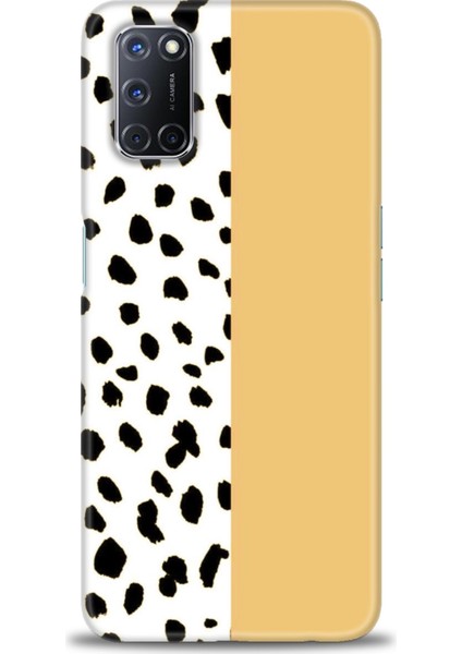 Oppo A52 Kılıf Hd Baskılı - Sarı ve Puantiye