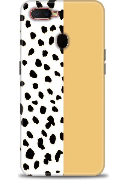 Oppo A12 Kılıf Hd Baskılı - Sarı ve Puantiye