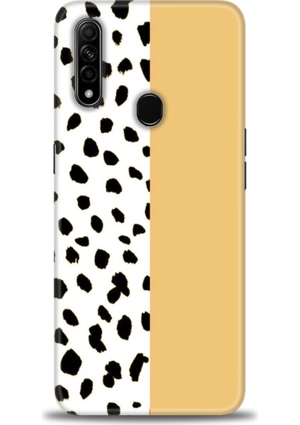 Oppo A31 Kılıf Hd Baskılı - Sarı ve Puantiye