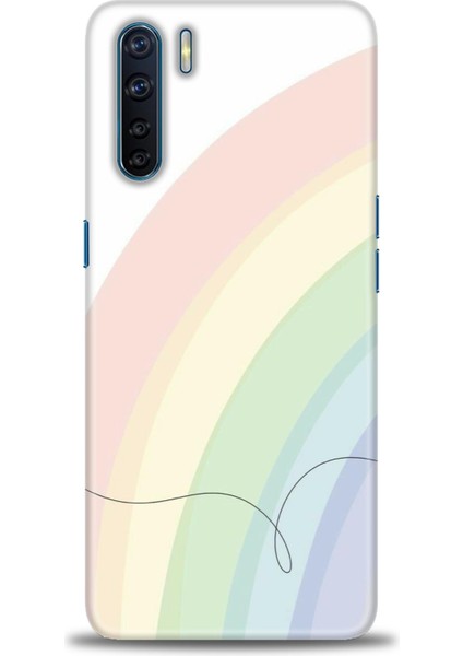Oppo A91 / Reno 3 Kılıf Hd Baskılı - Soft Gökkuşağı
