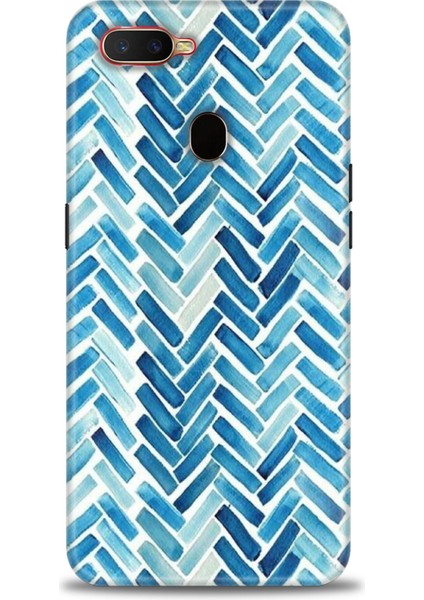Oppo A5S Kılıf Hd Baskılı - Mavi Çizgiler