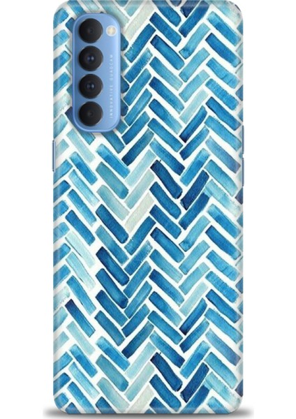 Oppo Reno 4 Pro Kılıf Hd Baskılı - Mavi Çizgiler