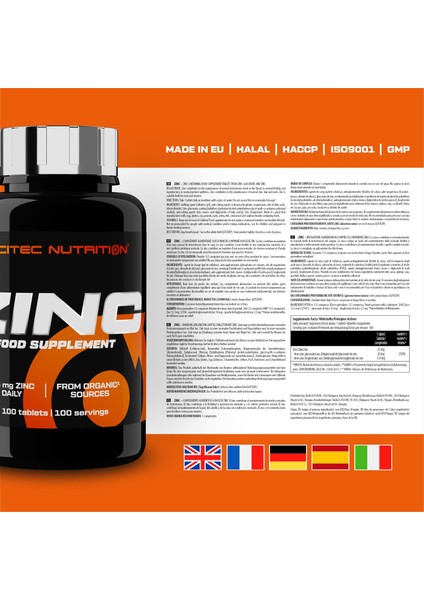 Nutrition Zinc Çinko 25 Mg 100 Tablets fiyatları