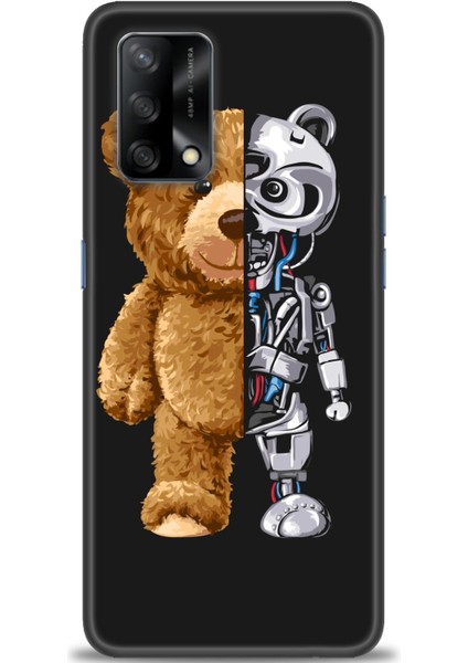 Oppo A74 Kılıf Hd Baskılı - Ayı ve Iskeleti