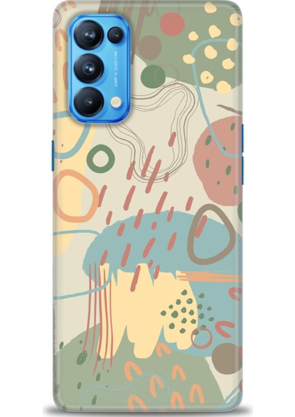 Oppo Reno 5 Pro Kılıf Hd Baskılı - Renkli Tuval