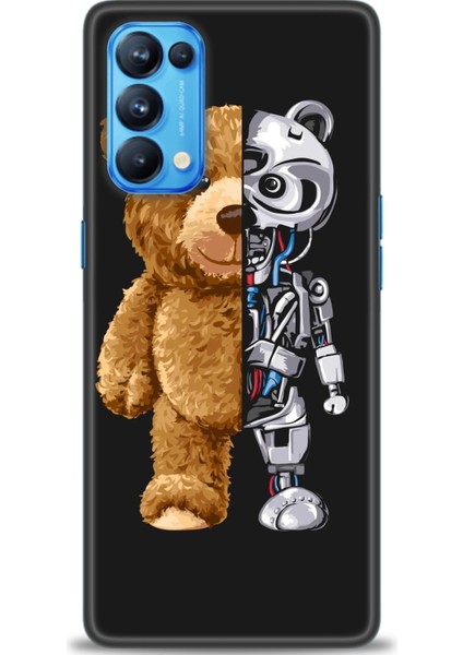 Oppo Reno 5 Pro Kılıf Hd Baskılı - Ayı ve Iskeleti