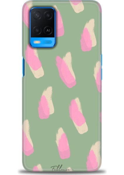 Oppo A54 Kılıf Hd Baskılı - Pembe Krem