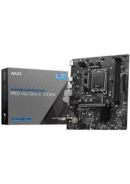 Msı Pro H610M-S Ddr4 HDMI Pcıe 4.0 1700P Matx