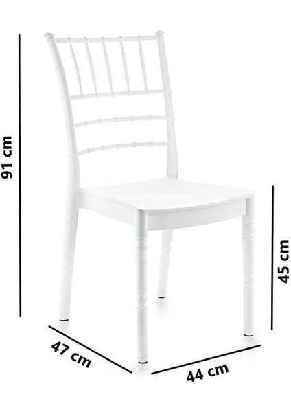 SY-2525 Estate Plastik Modern Bahçe Düğün Sandalye 4'lü Set