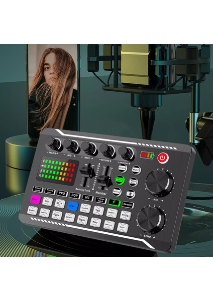 Multizone Stüdyo Ses Mikseri Bluetooth USB Mp3 Xlr Mikrofon Bağlantısı Canlı Yayın Kayıt