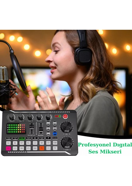 Multizone Stüdyo Ses Mikseri Bluetooth USB Mp3 Xlr Mikrofon Bağlantısı Canlı Yayın Kayıt