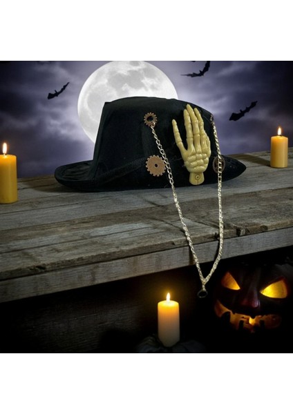 Halloween Hat Mini Siyah Iskelet Elli Cadılar Bayramı Şapkası Cadılar Bayramı Kostüm Aksesuarları
