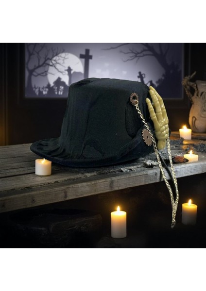 Halloween Hat Mini Siyah Iskelet Elli Cadılar Bayramı Şapkası Cadılar Bayramı Kostüm Aksesuarları fiyatları