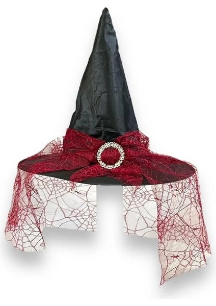 Vıp Halloween Hat Tüllü Kırmızı Siyah Cadılar Bayramı Şapkası Cadılar Bayramı Kostüm Aksesuarları fiyatları