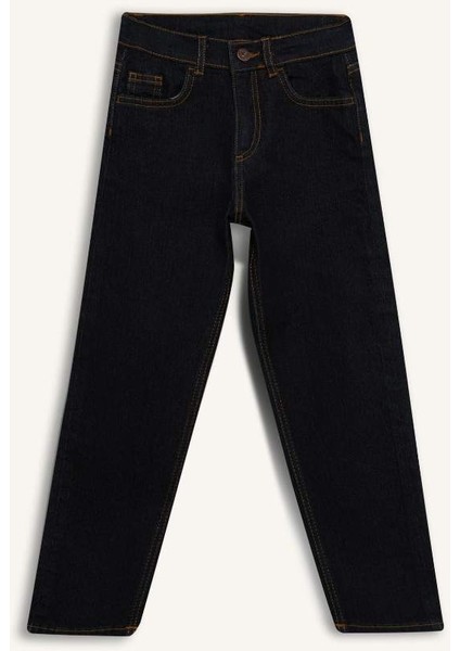 Erkek Çocuk Straight Fit Düz Paça Jean Pantolon D.blue fırsatları