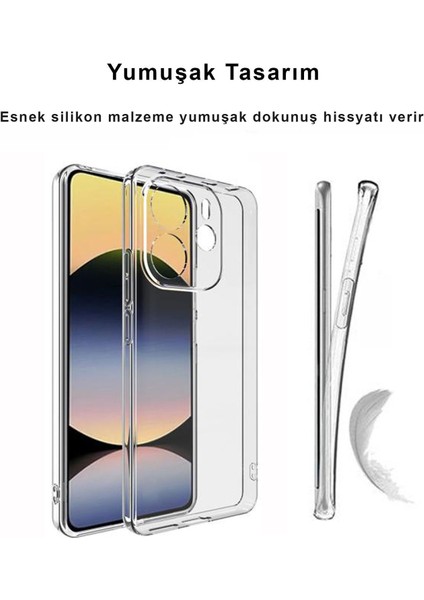Xiaomi Redmi Note 14 4g Kılıf Şeffaf Kamera Korumalı Esnek Yumuşak Silikon modelleri