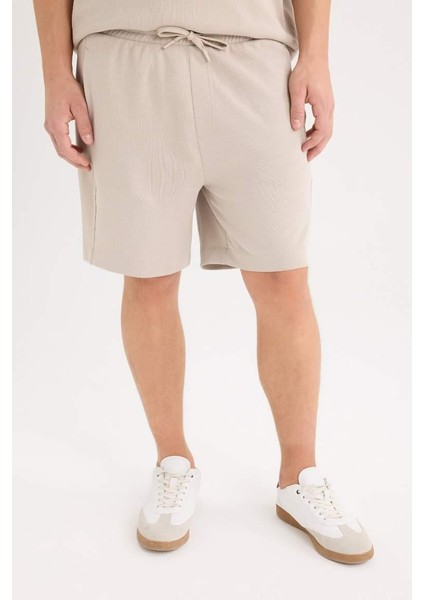 Loose Fit Bisiklet Yaka Kısa Kollu Ağır Kumaş Basic Düz Tişört Kum modelleri