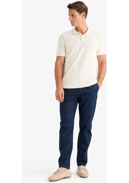 Yazlık Jogger Pantolon Basic Düz Cepli Dar Paça Navy indirimleri