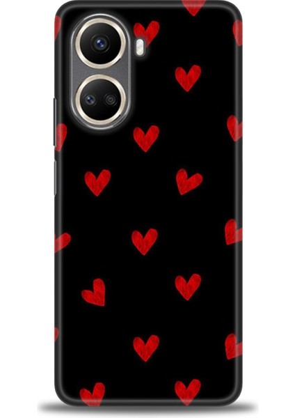 Realme C55 Kılıf Hd Baskılı - Kırmızı Kalpler