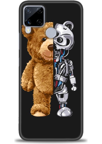 Realme C15 Kılıf Hd Baskılı - Ayı ve Iskeleti